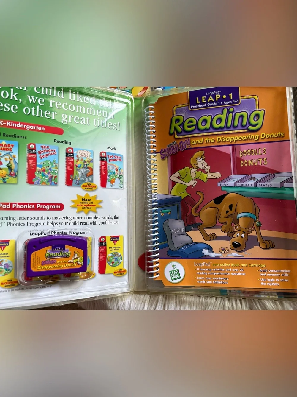 4 Original Leap Frog LeapPad Learning System Book & Cartridge Sets Reading Math
